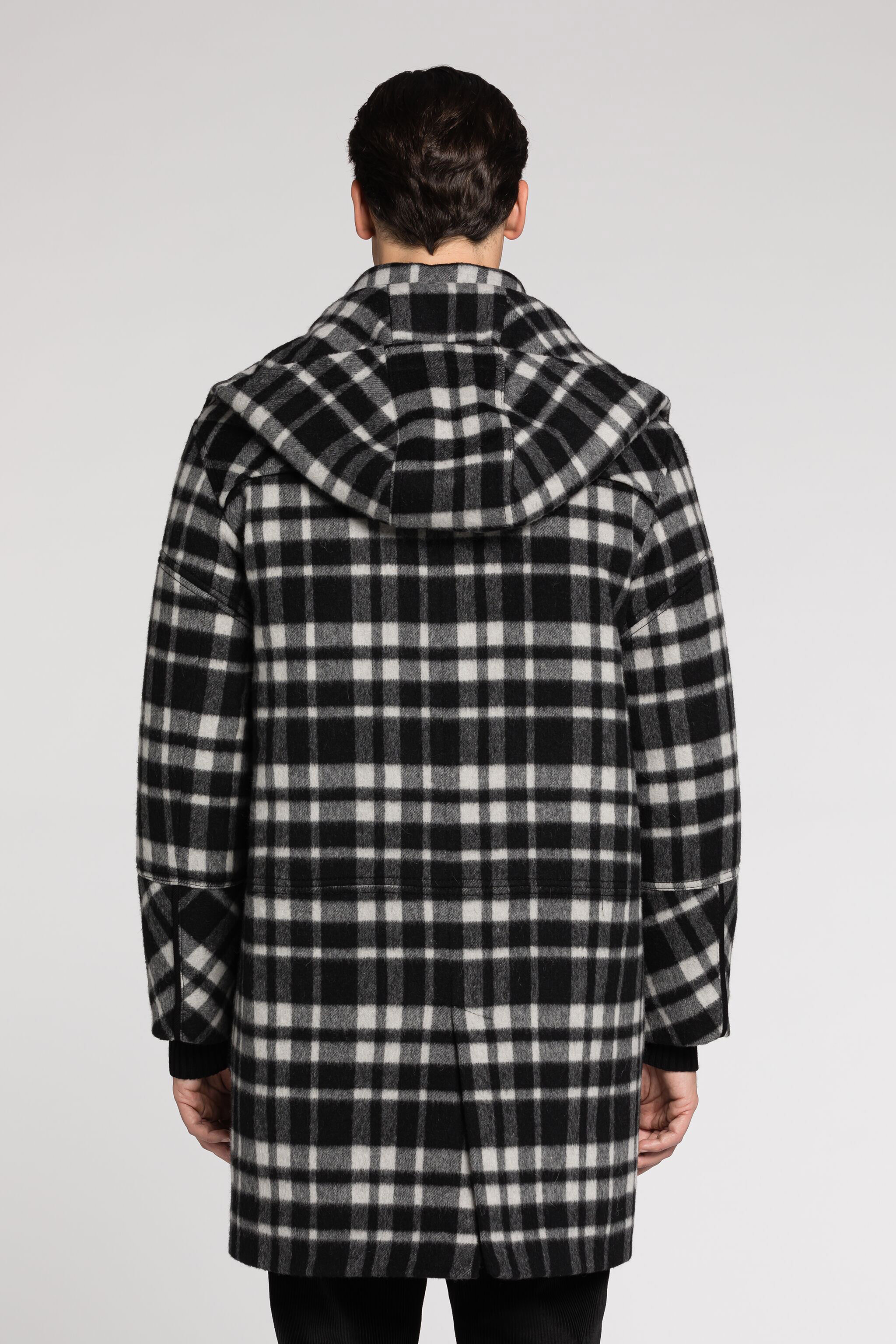 RC Plaid Duffle Coat Black/White RRT501-FY090