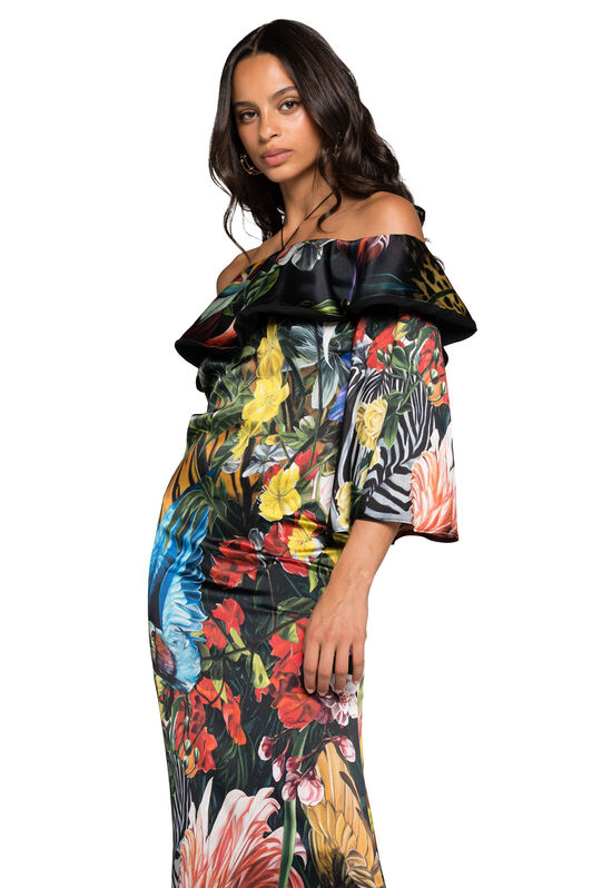 RC Tropical-Print Ruffled Maxi Dress MULTICOLOR KOT10C-2NS01