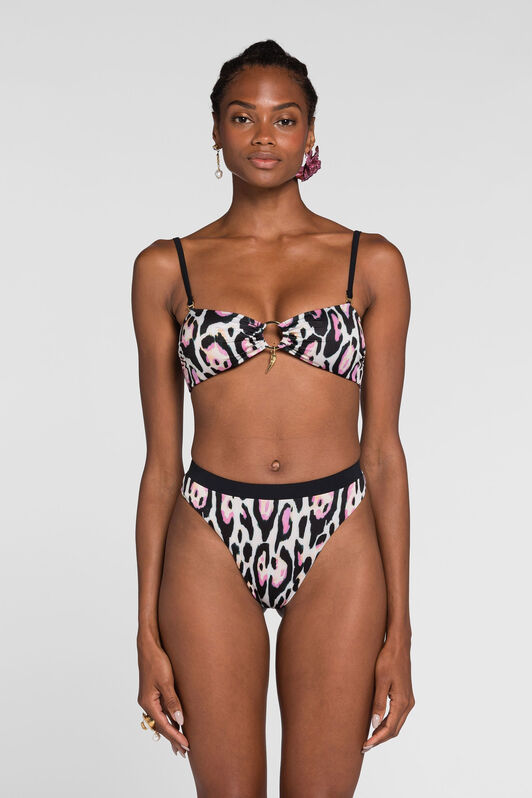 RC Top bikini con stampa Jaguar ROSA QKW00J-LNF54