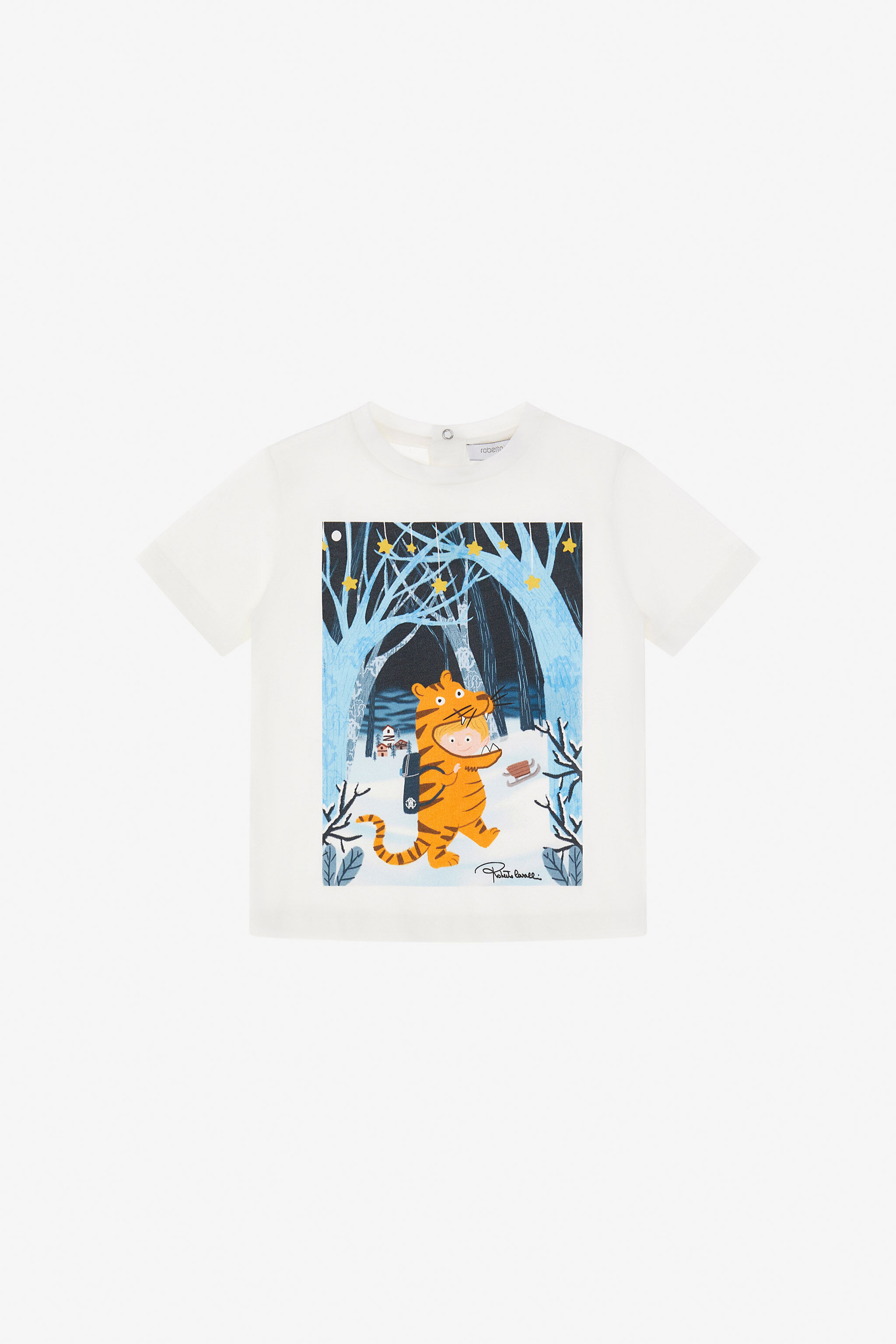 JU Cotton T-Shirt With Print MILKY WHITE TJT632-JD001