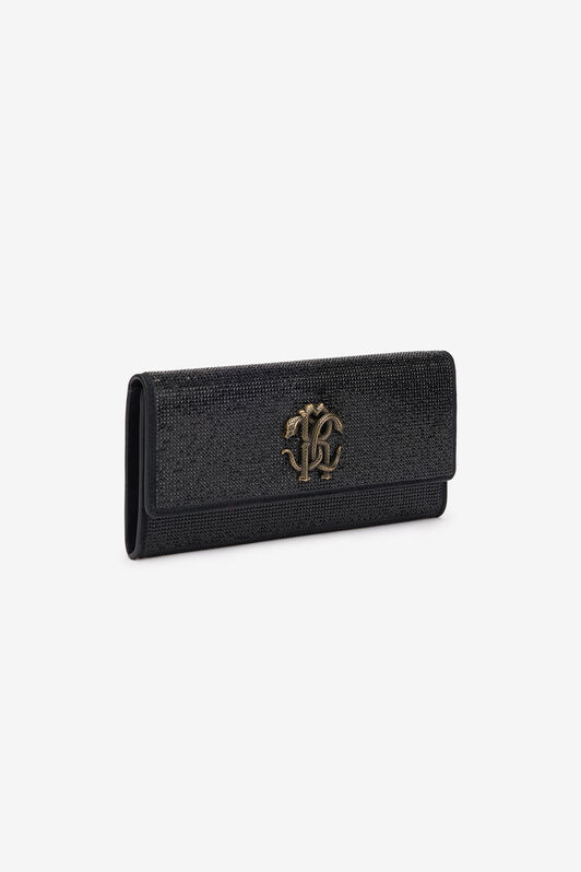 RC Clutch with Crystals and Mirror Snake Monogram Schwarz POB00D-PZO09