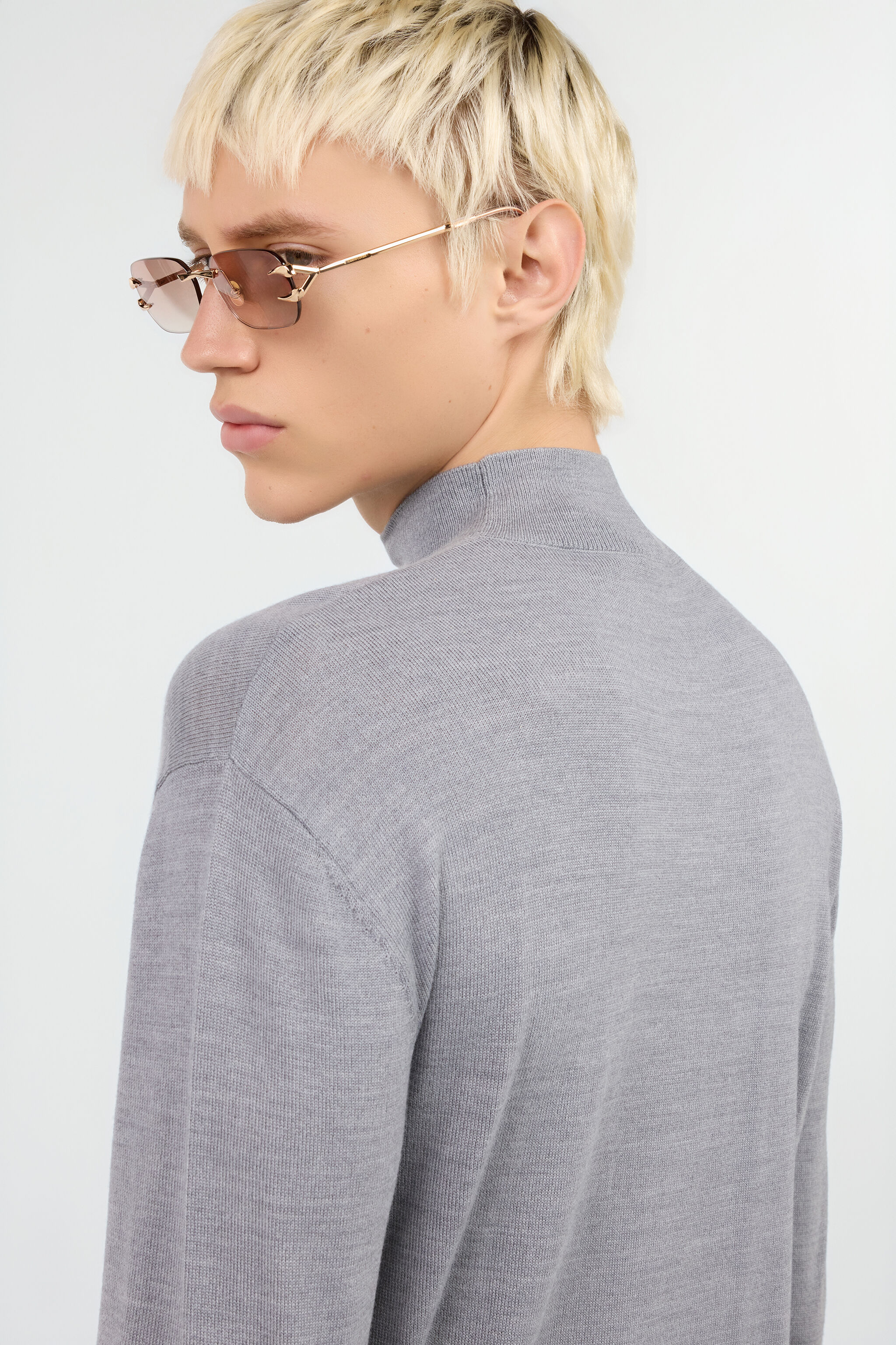 JC Grauer Pullover mit Logo GRIGIO MELANGE VFM003-VF051