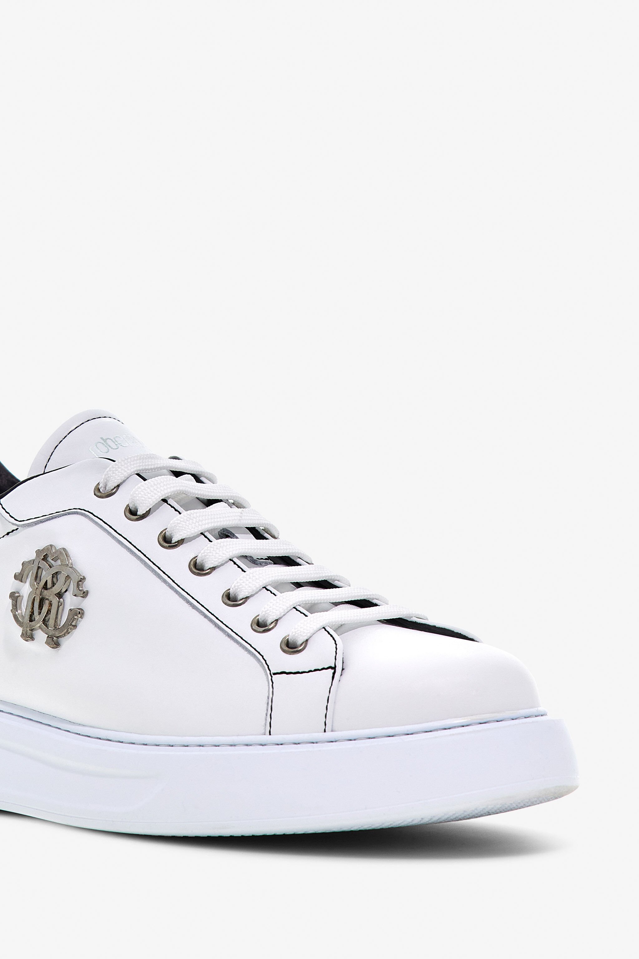 RC Sneakers en cuir avec logo WHITE/BLACK OOS00C-PZ085