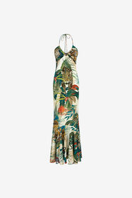 ${brand} Jungle Print Maxi Dress Halter Neck ${colorDescription} ${masterID}