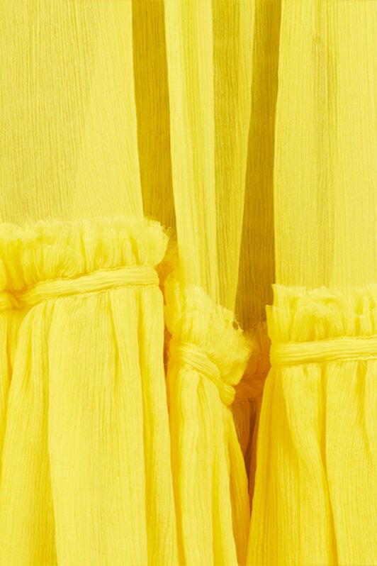 RC Abito in Chiffon con Dettaglio in Pizzo YELLOW WQT135-CQ002