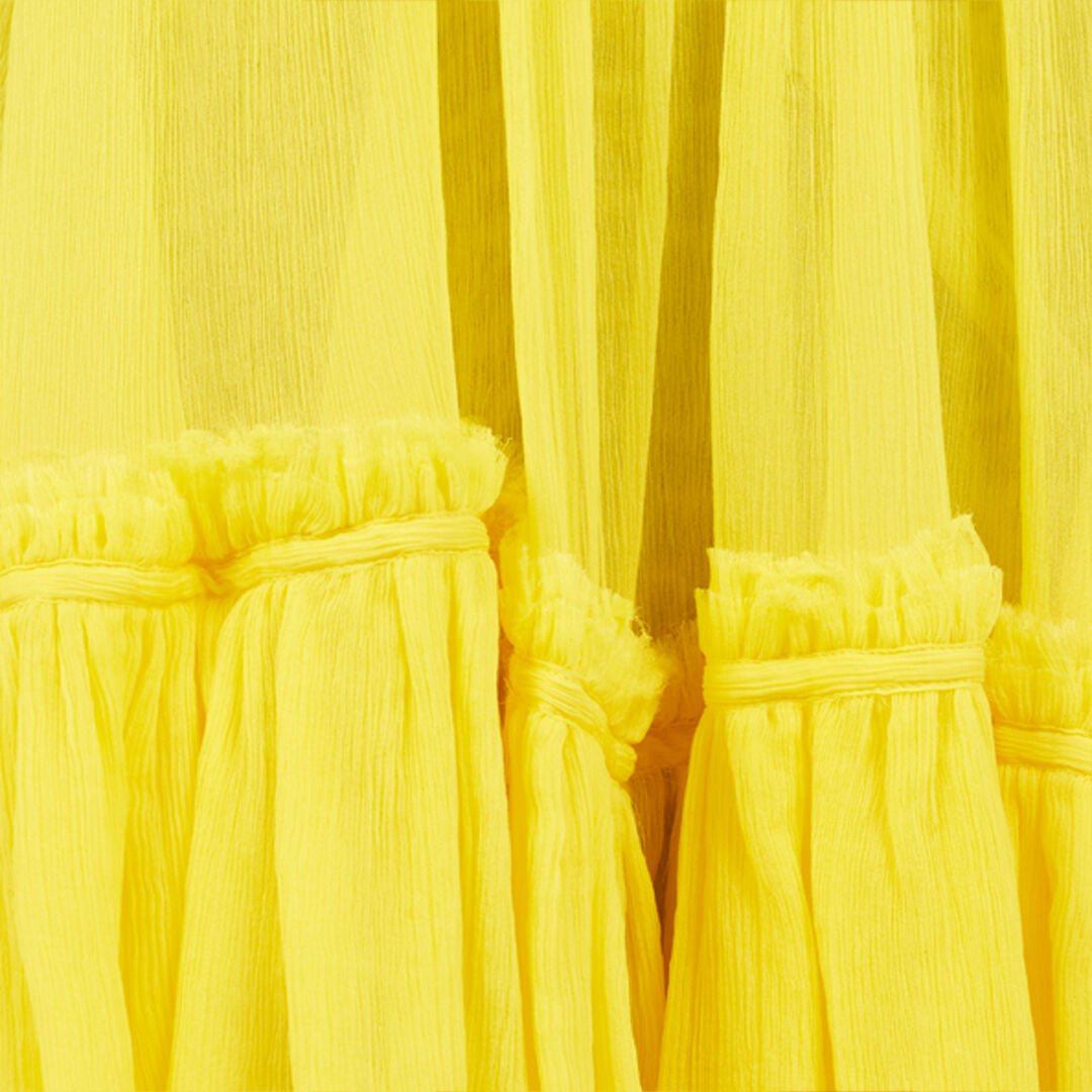 RC Abito in Chiffon con Dettaglio in Pizzo YELLOW WQT135-CQ002