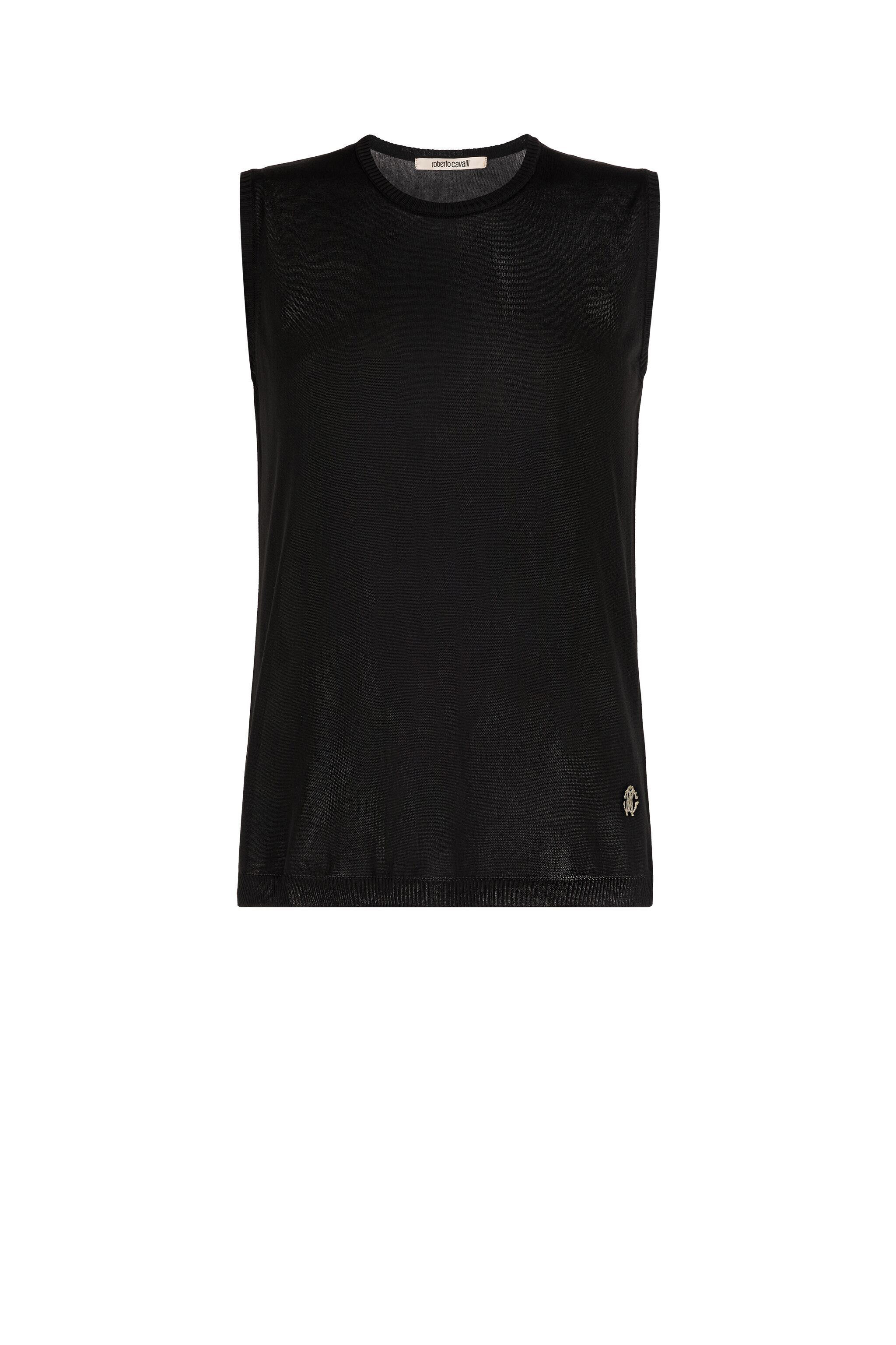 RC RC Monogram Fine-Knit Top Black JSM00H-VI013