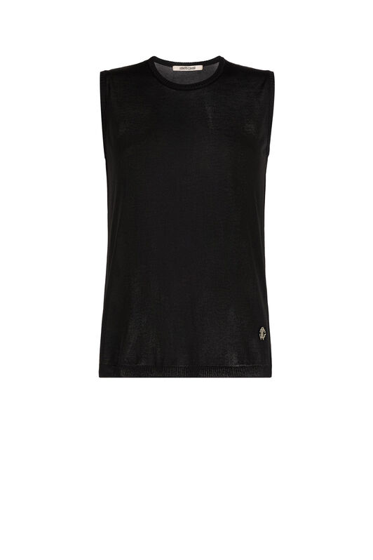 RC RC Monogram Fine-Knit Top RC RC Monogram Fine-Knit Top Black JSM00H-VI013