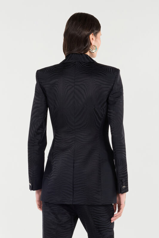 RC Blazer With Solid-Color Tiger Skin Design Black UKT405-TJ033