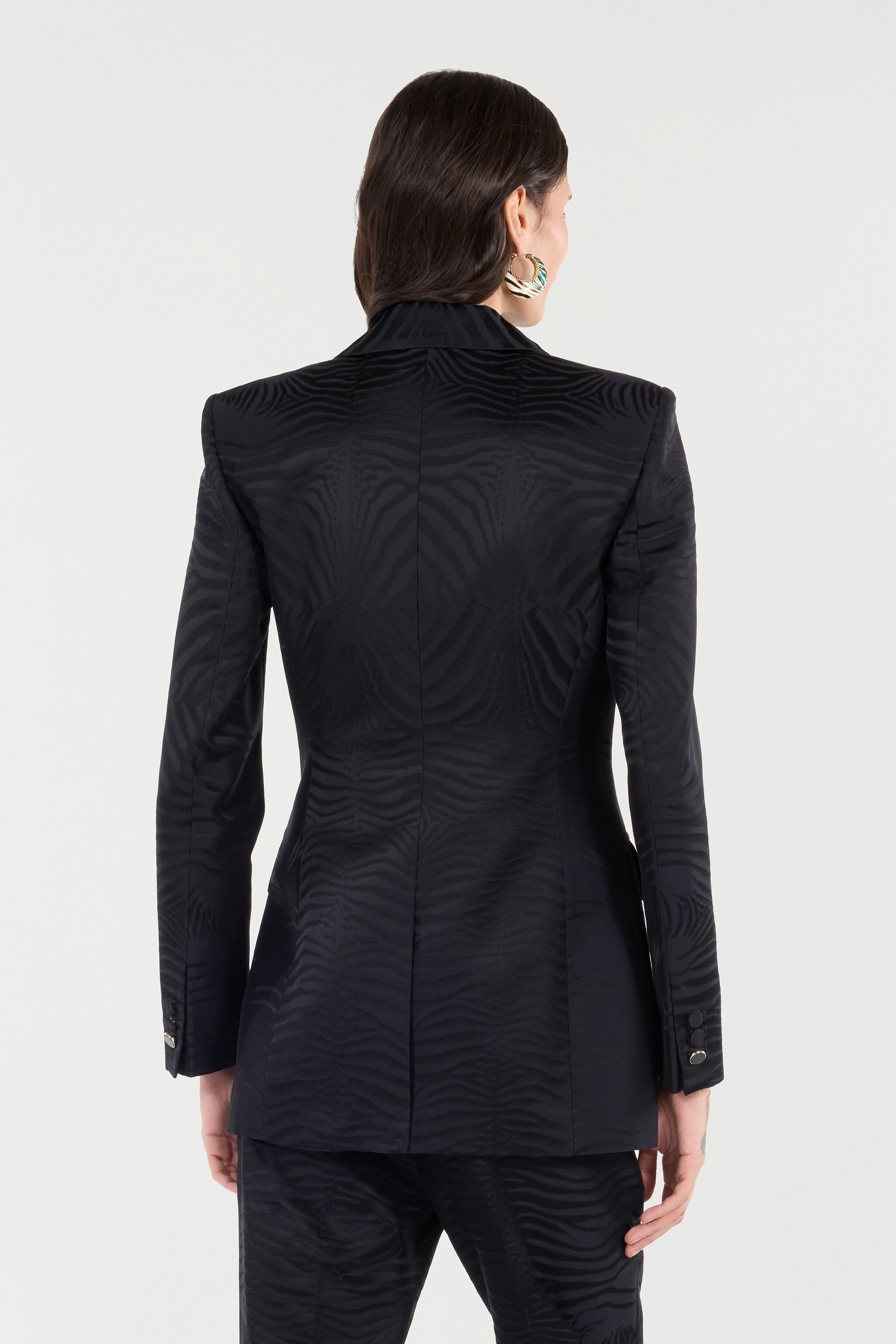 RC Blazer With Solid-Color Tiger Skin Design Black UKT405-TJ033