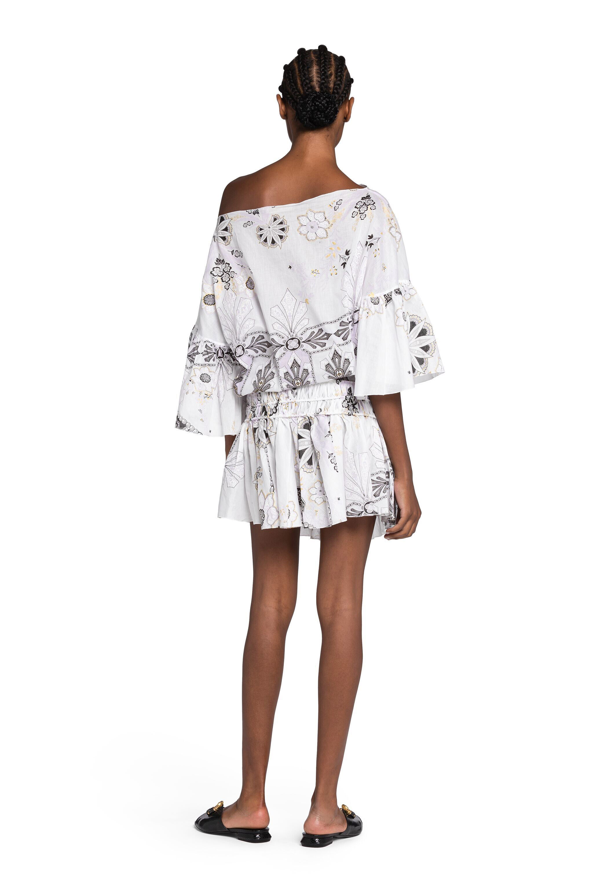 RC Abstract-Print Cotton Mini Dress LAVANDA 3TT107-WN021