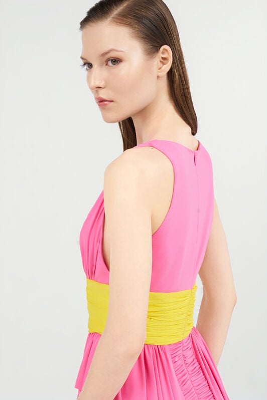 RC Two-Tone Draped Dress PINK WQT118-LL006