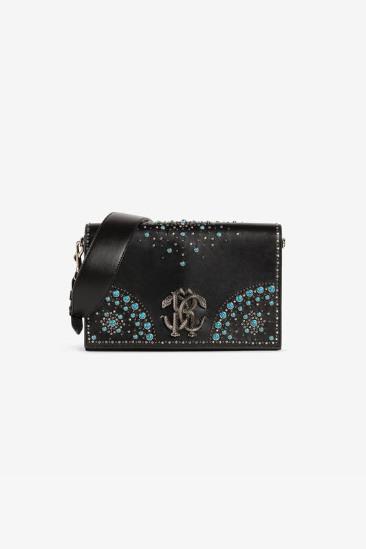 RC Mirror Snake Studded Shoulder Bag Black RKB005-PZB32