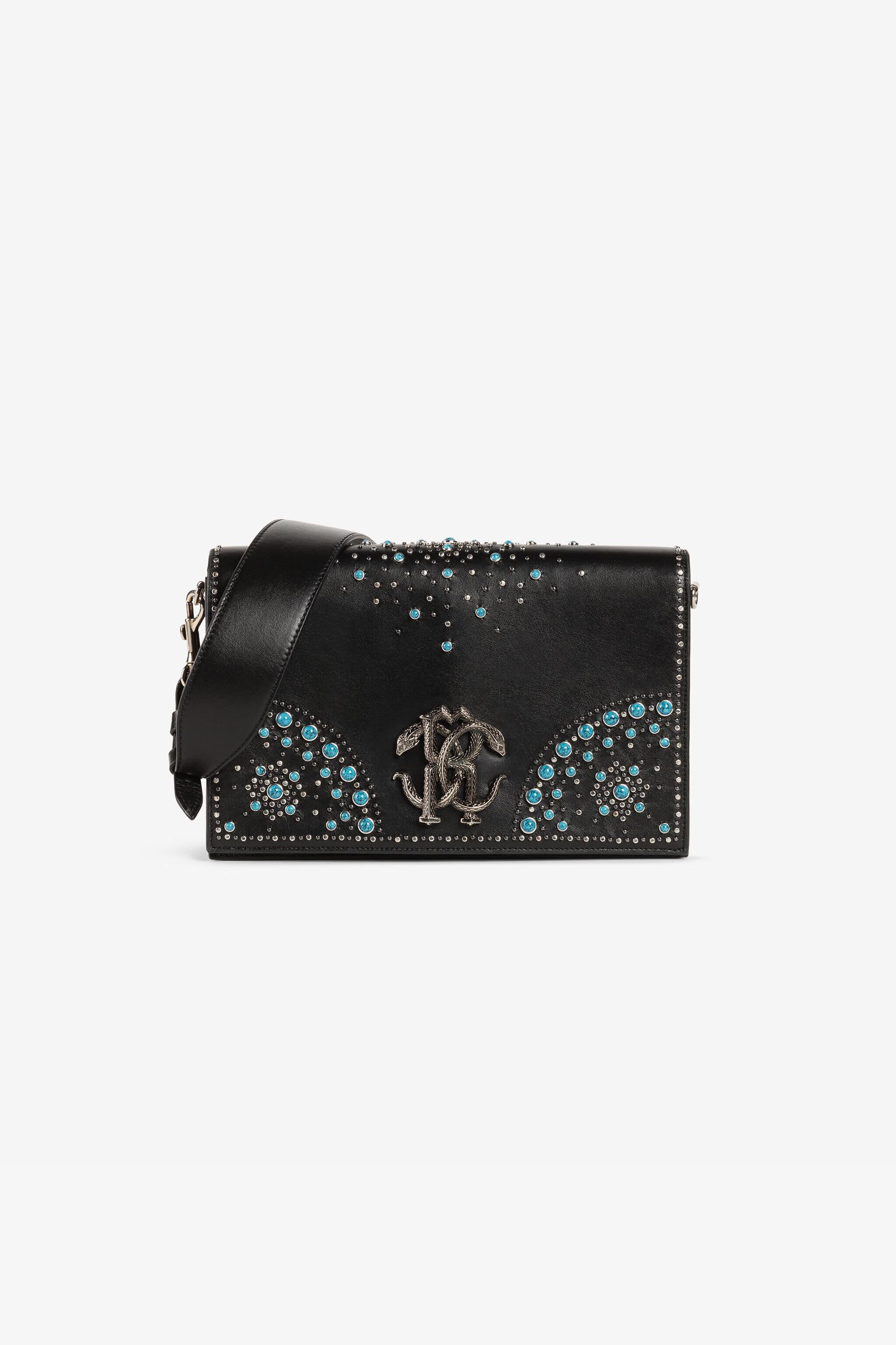 RC Mirror Snake Studded Shoulder Bag Black RKB005-PZB32