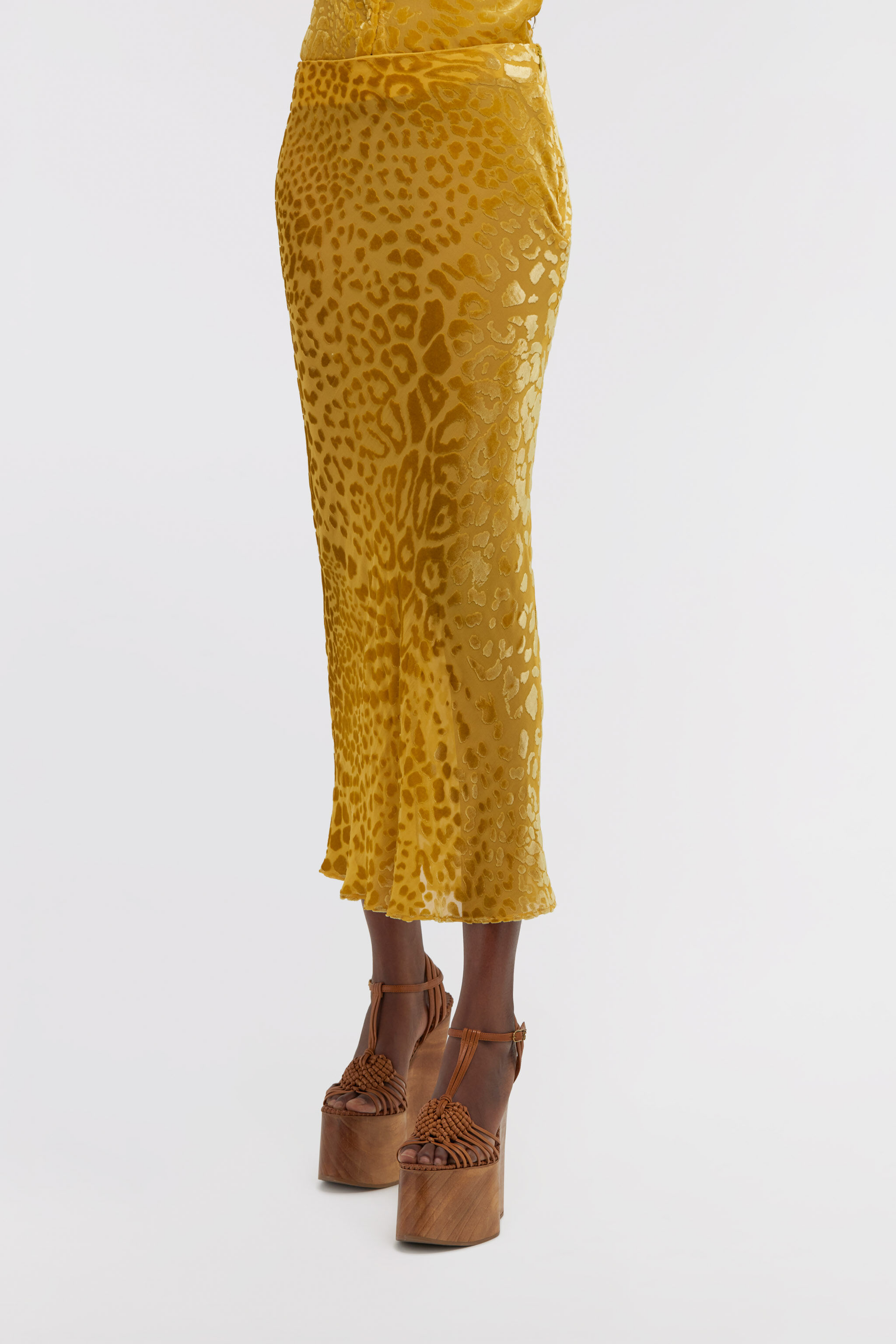 RC Jaguar Skin print devorè skirt Amarillo SWT303-4RL77