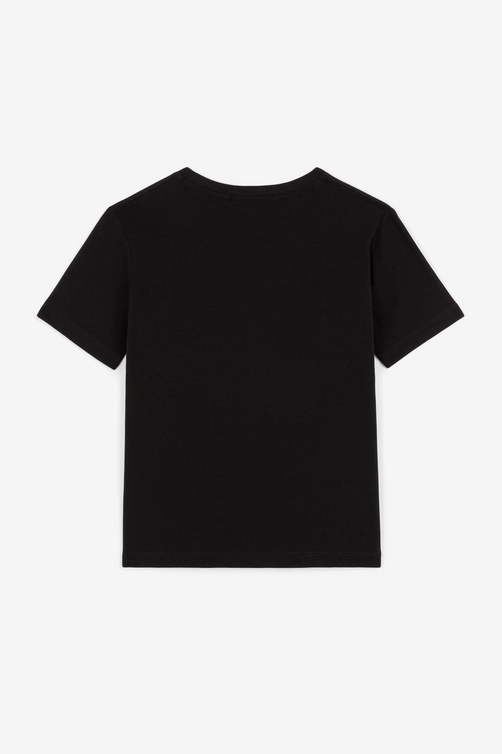 JU T-Shirt mit animalischer Patchwork-Applikation Schwarz OJT619-ISA2J