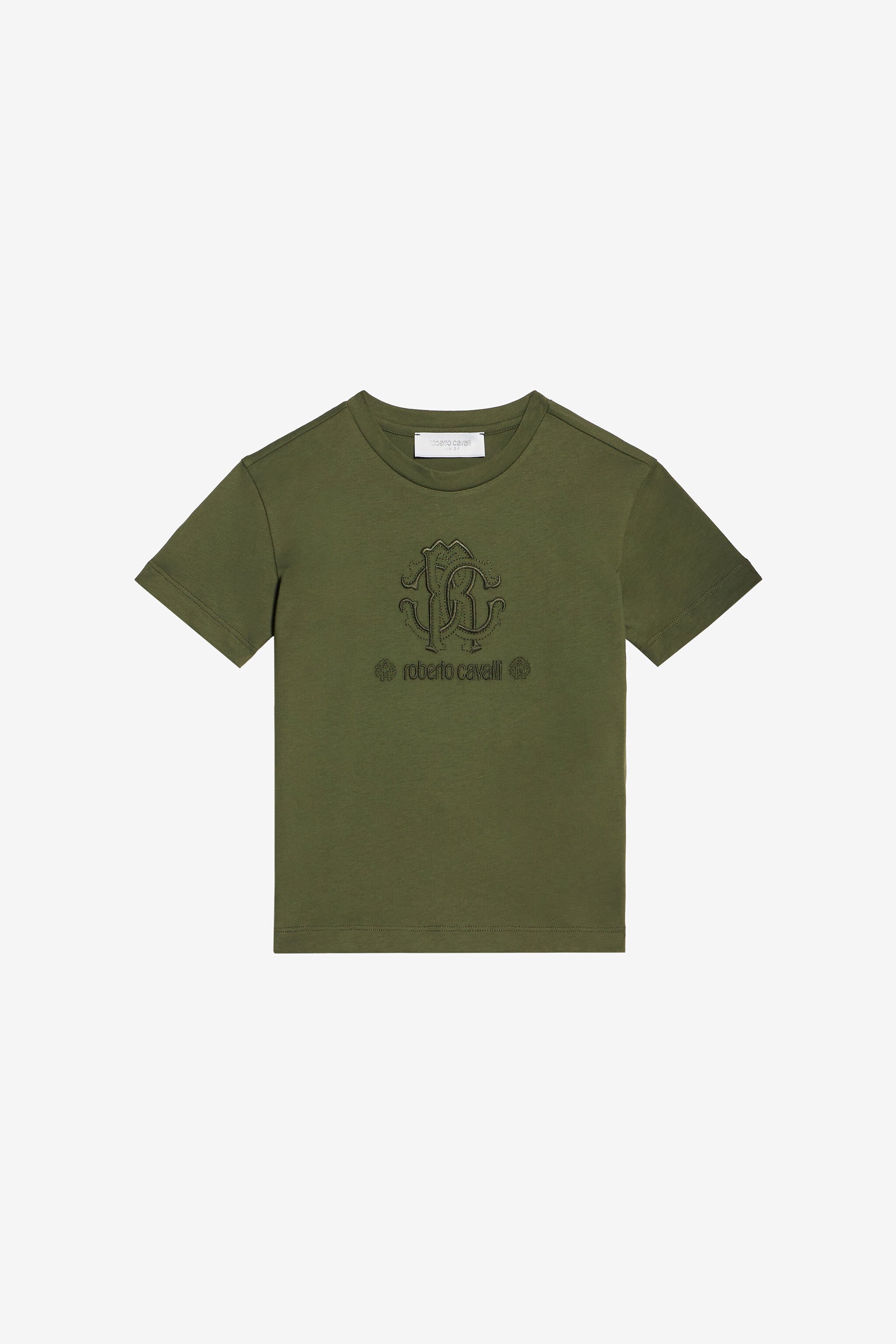 JU T-Shirt With RC Monogram And Logo Green UJT60M-JD001