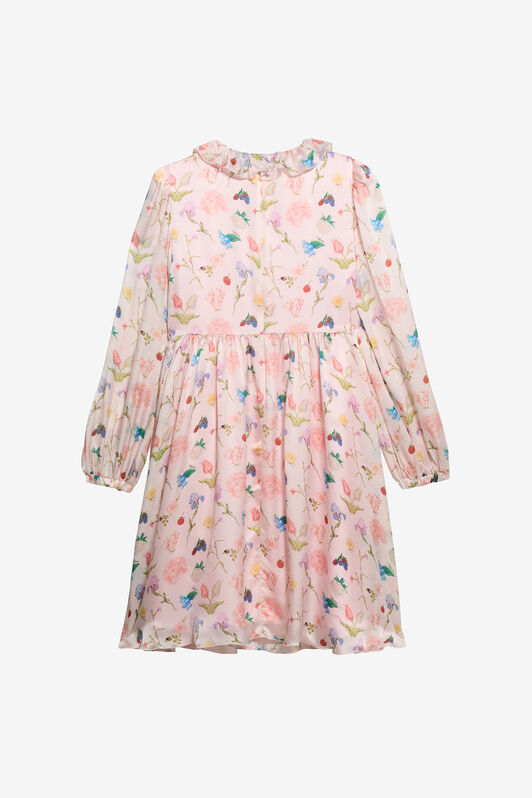 JU Autumn Dream Print Silk Dress BABY PINK TJT10E-2NH91