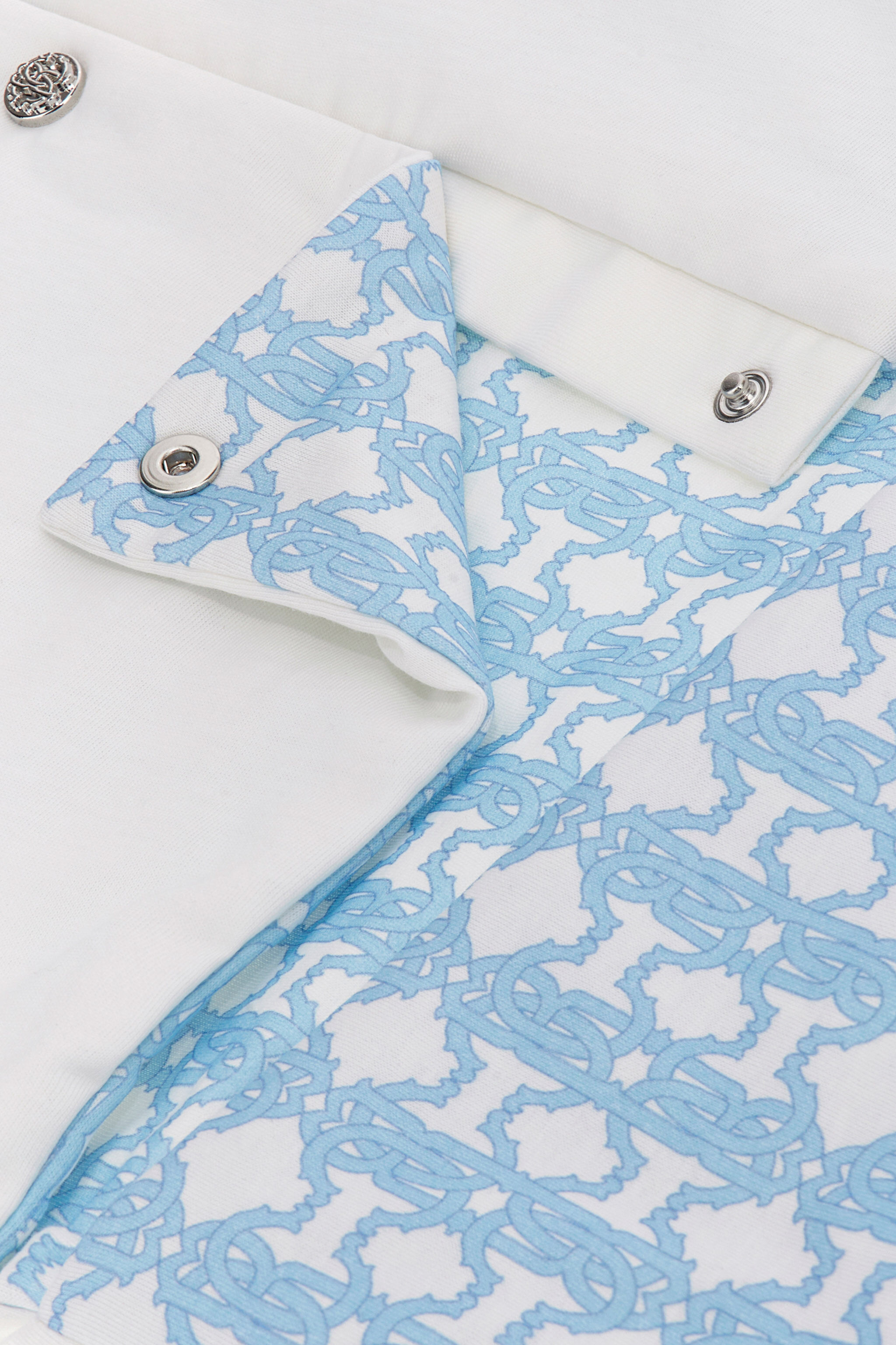 JU RC Monogram-Print Cotton Baby Nest Light blue RJT841-JD001