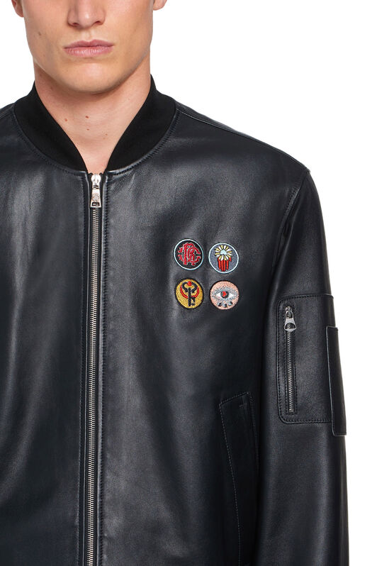 RC Bomber in nappa con simboli portafortuna BLACK INP820-PN001