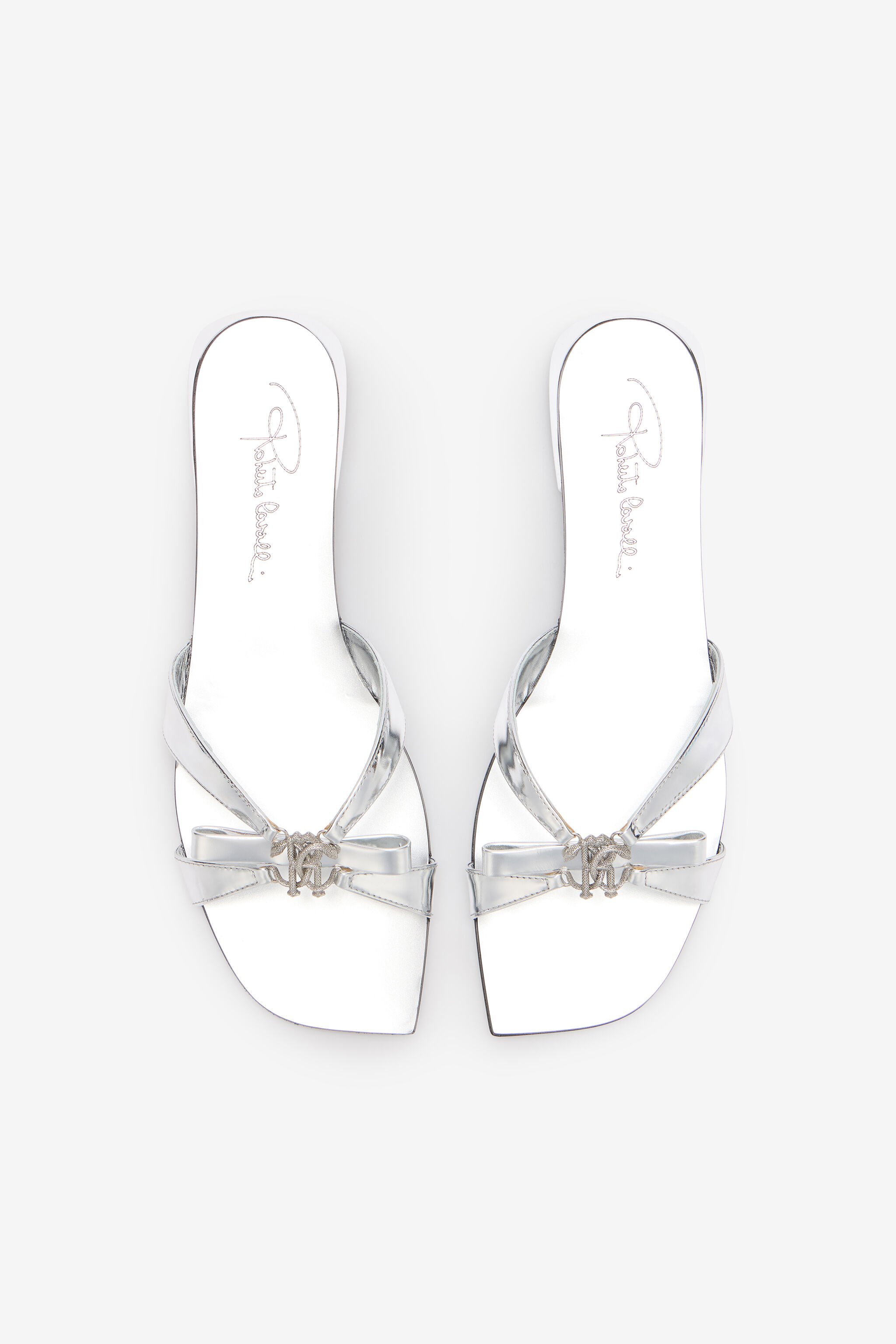 RC Low Sandals With Mirror Snake Monogram Silver UKS008-PZ048