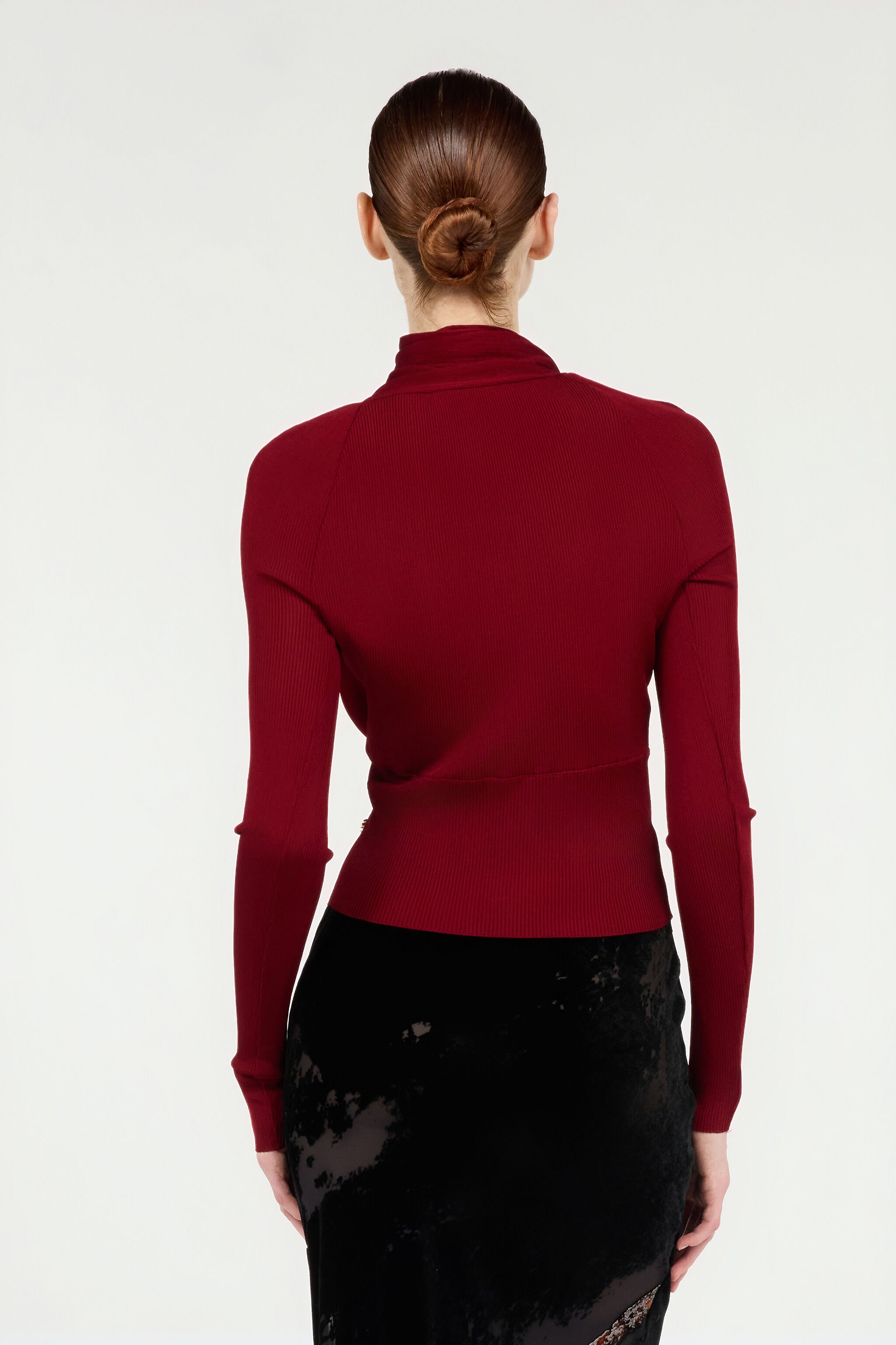 RC Dark Red Wrap-Over Sweater Red VWM603-MH014