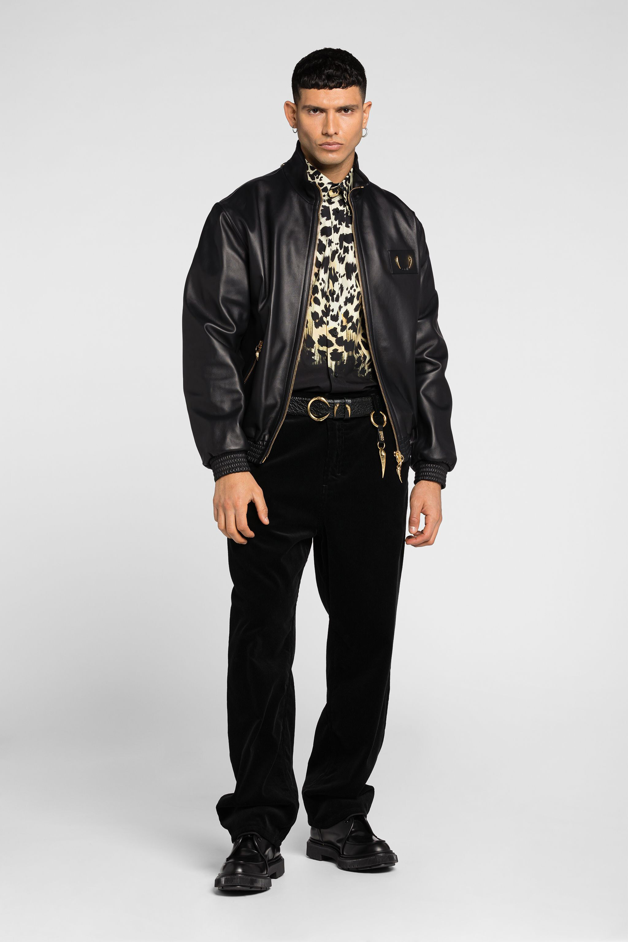 RC Bomber de cuero Tiger Tooth BLACK NNP817-PN001