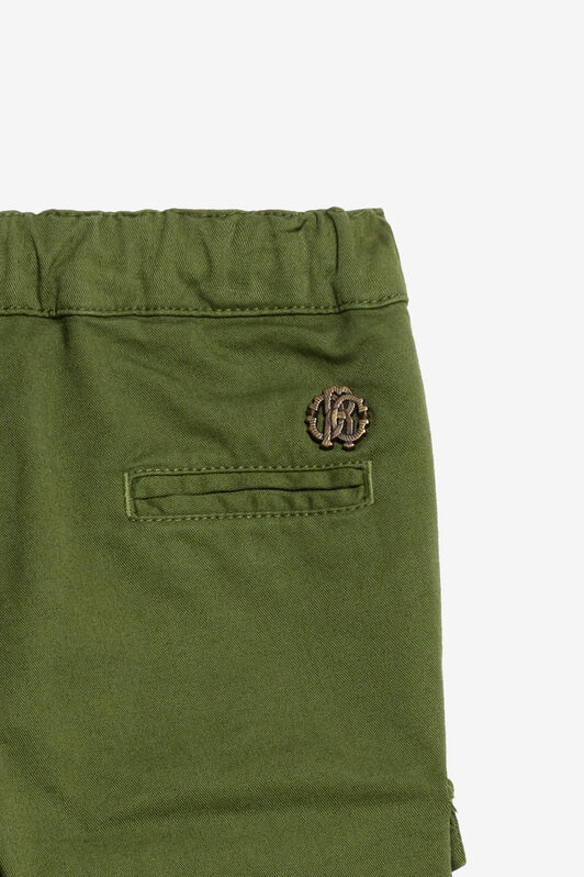 JU Green Cargo Trousers JU Green Cargo Trousers MILITARY GREEN WASH WJT208-CE035