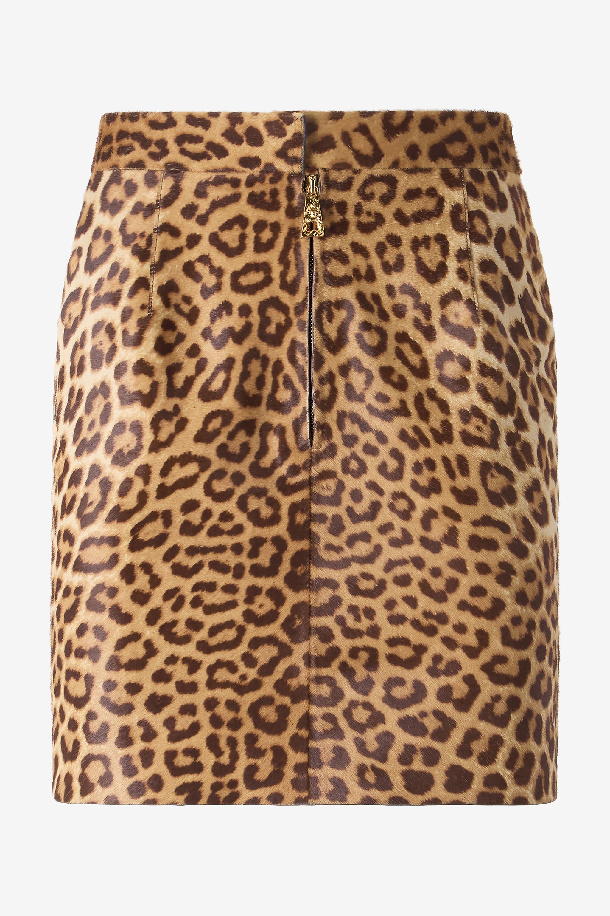 RC Minigonna In Pelle Con Stampa Leopard Skin Marrone VKP300-ZV012