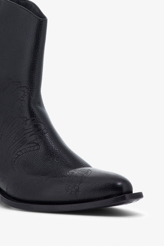 RC Stivaletto textano con dettaglio Fang Nero TRS014-PZ05A