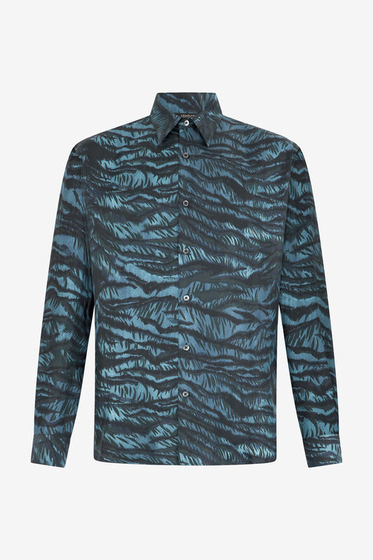 RC Tiger Skin print shirt BLUE OOT70A-2NO65