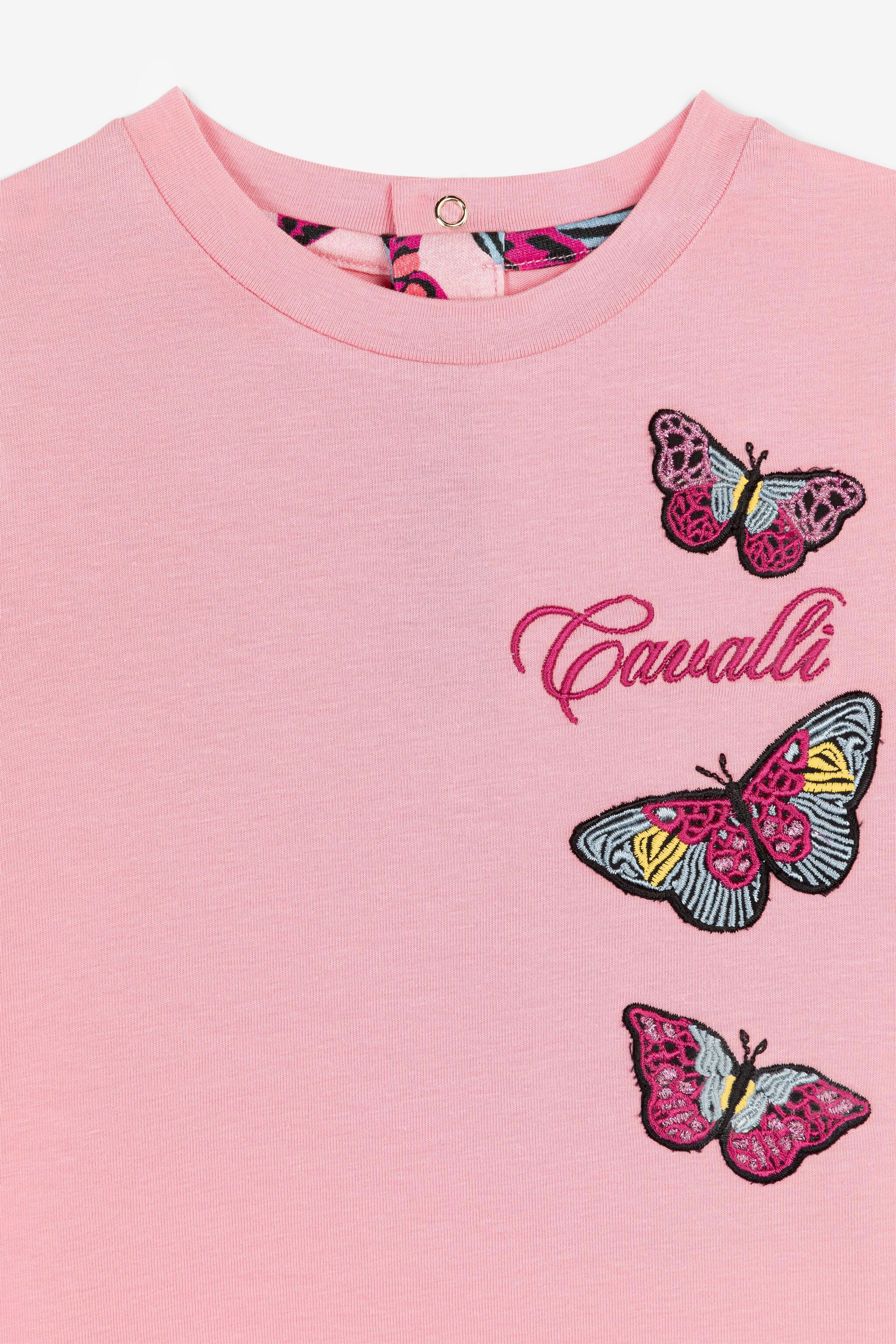 JU Robe à appliques papillons Rose PJT133-HR006