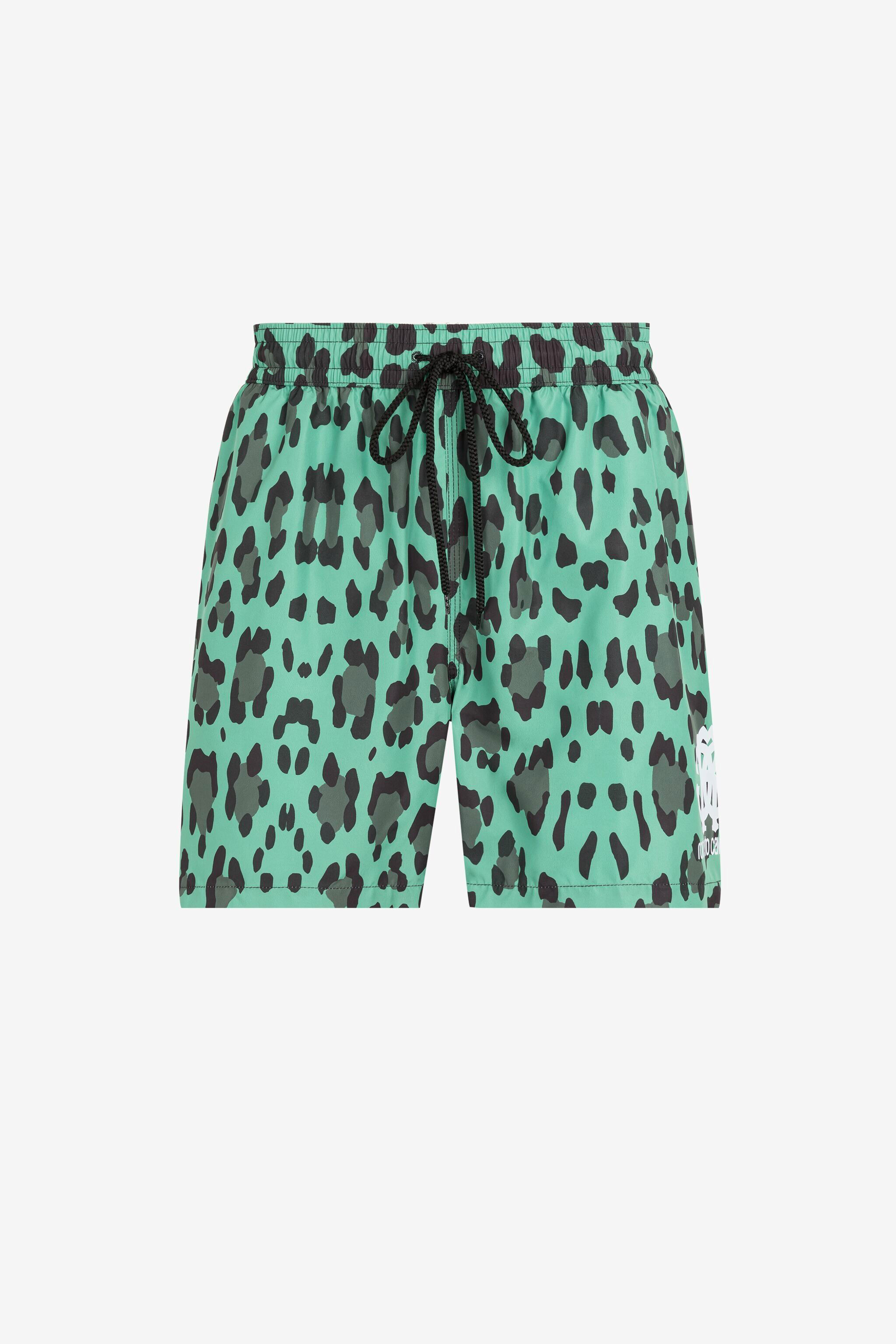 RC Leopard-Print Logo Swim Shorts Green JSH00A-7GG65