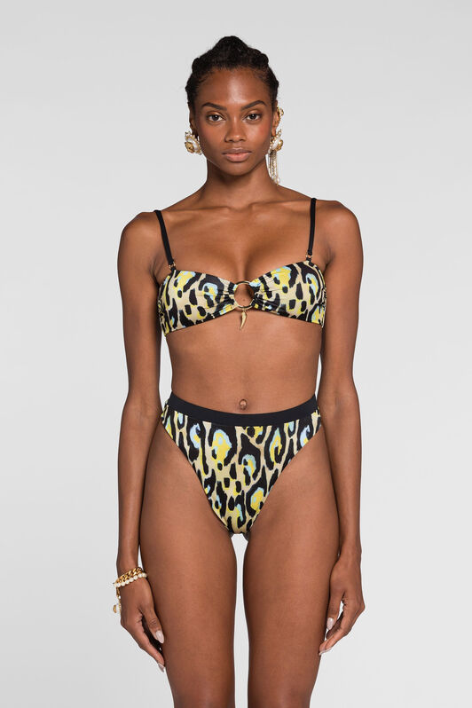 RC Jaguar-print bikini bottoms Yellow QKW00J-LNF54