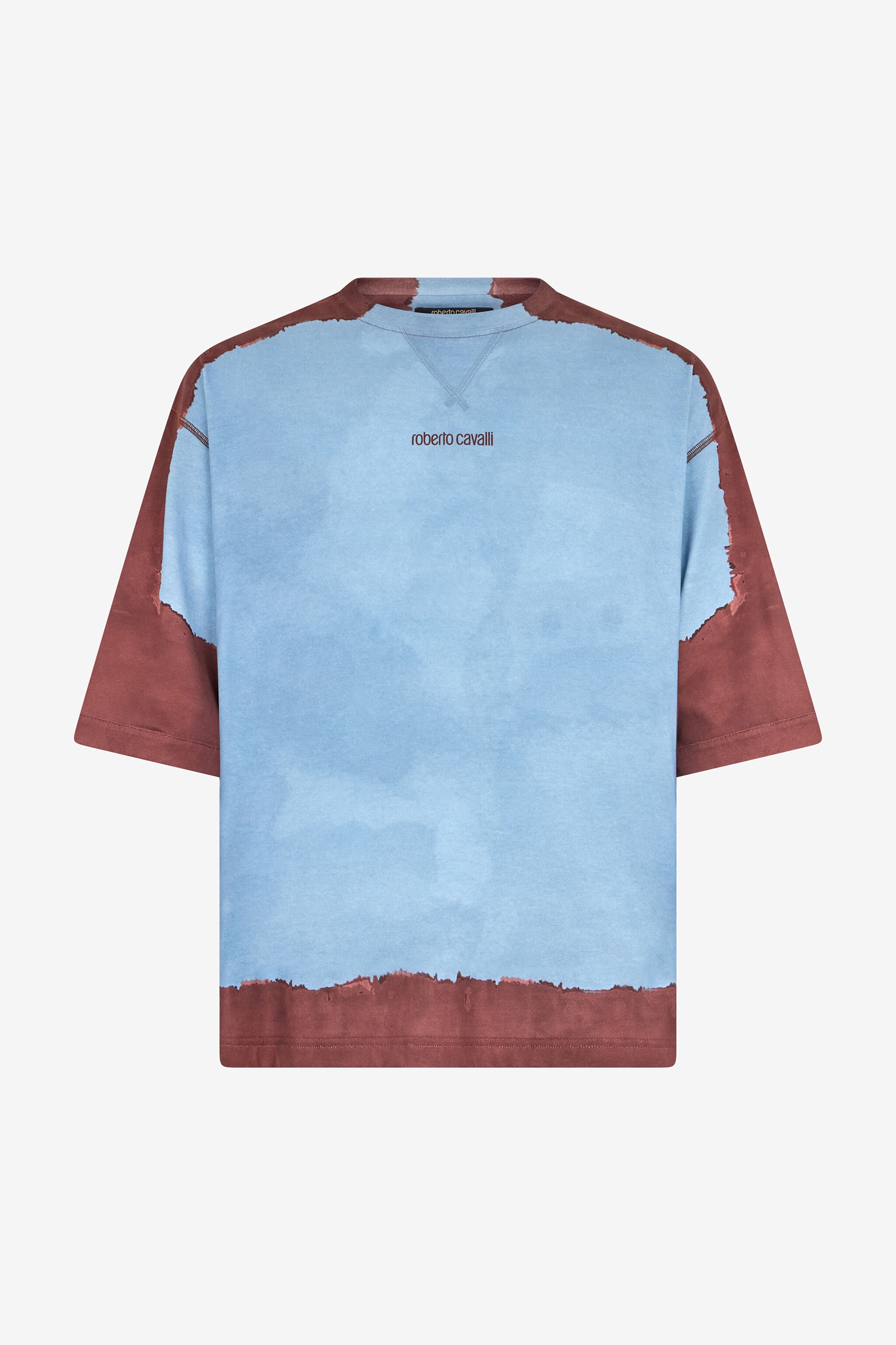 RC Light Blue Two-Tone Delavé Effect T-Shirt ENDLESS SKY WNT62D-JD060