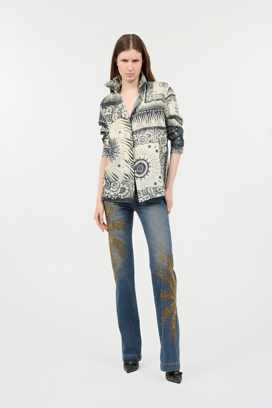 RC Bluse mit Bandana-Print Blau TKT704-4QN05