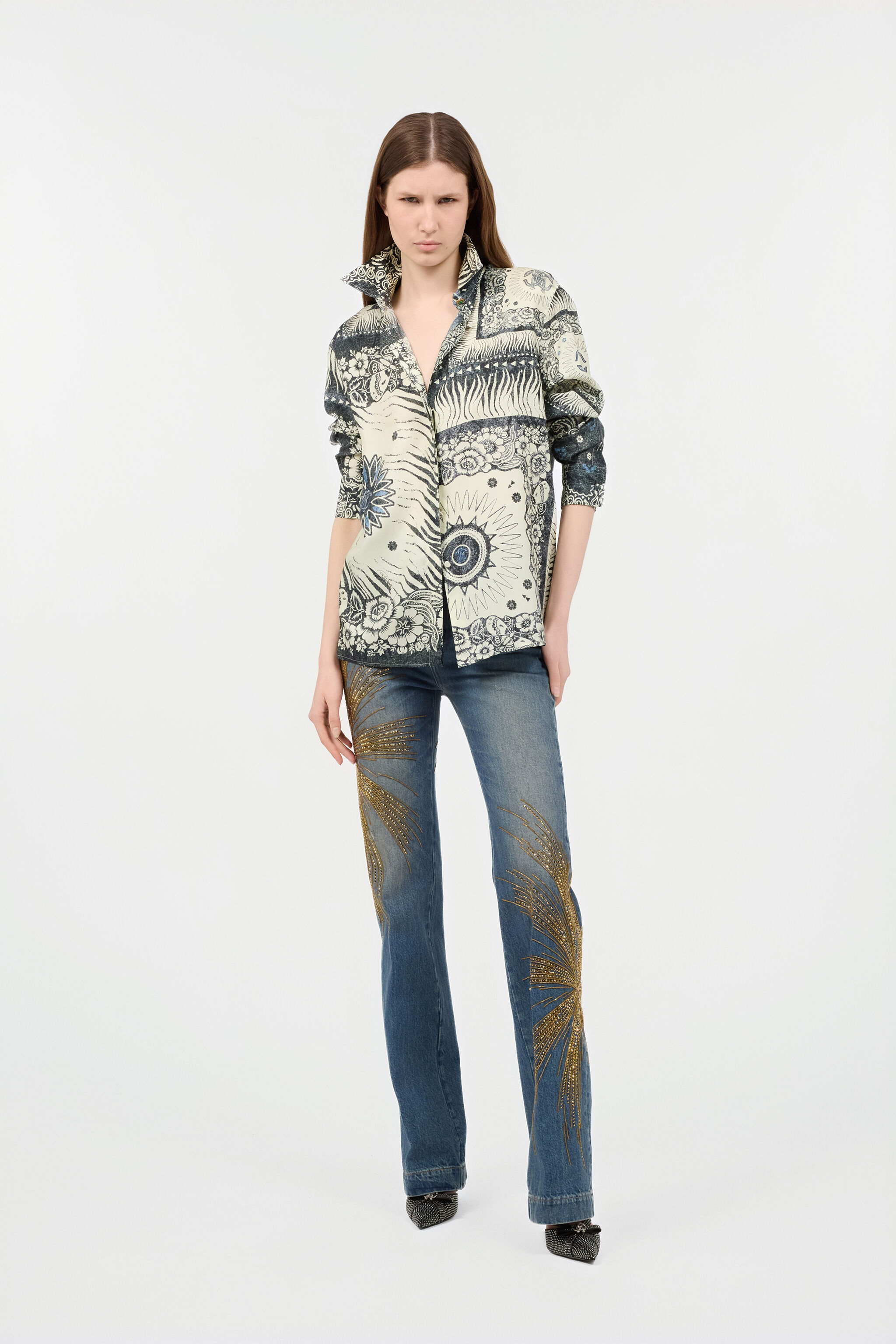 RC Bluse mit Bandana-Print Blau TKT704-4QN05