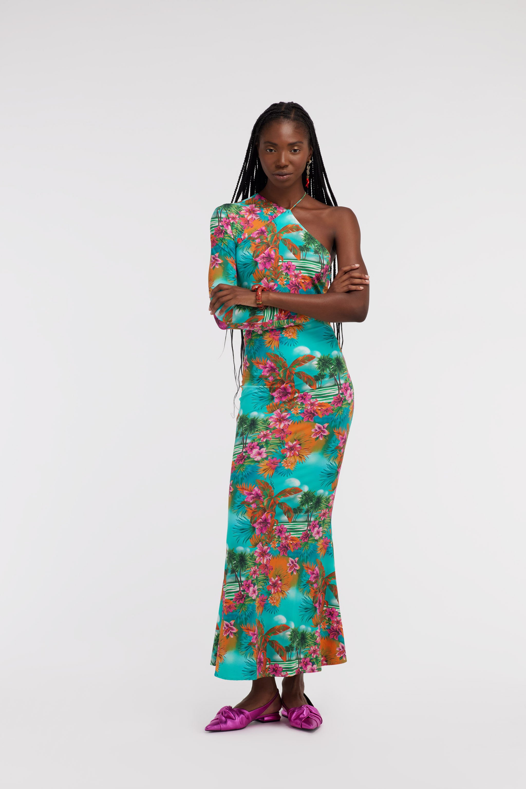 Jungle one shoulder dress hot sale