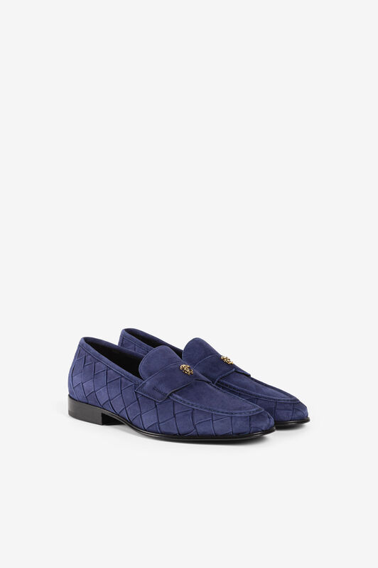 RC Logo-plaque suede loafers BLU QRS006-PC001