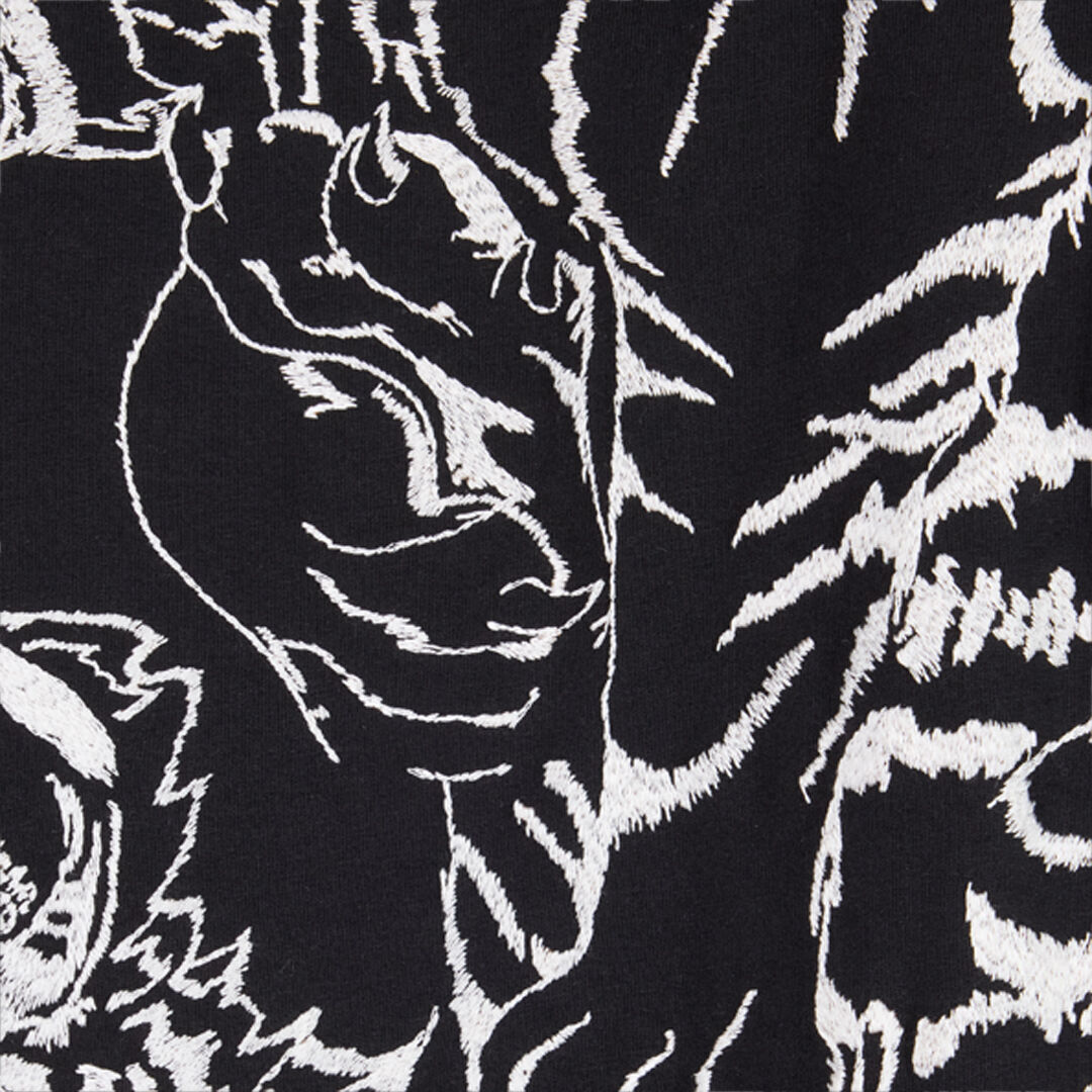 RC Cotton T-Shirt with Tigers and Logo Noir VRT62E-JD060