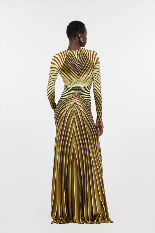 RC Extra-Long Dress with Ray Of Gold Print NATURAL/GOLD WWT113-JRS34