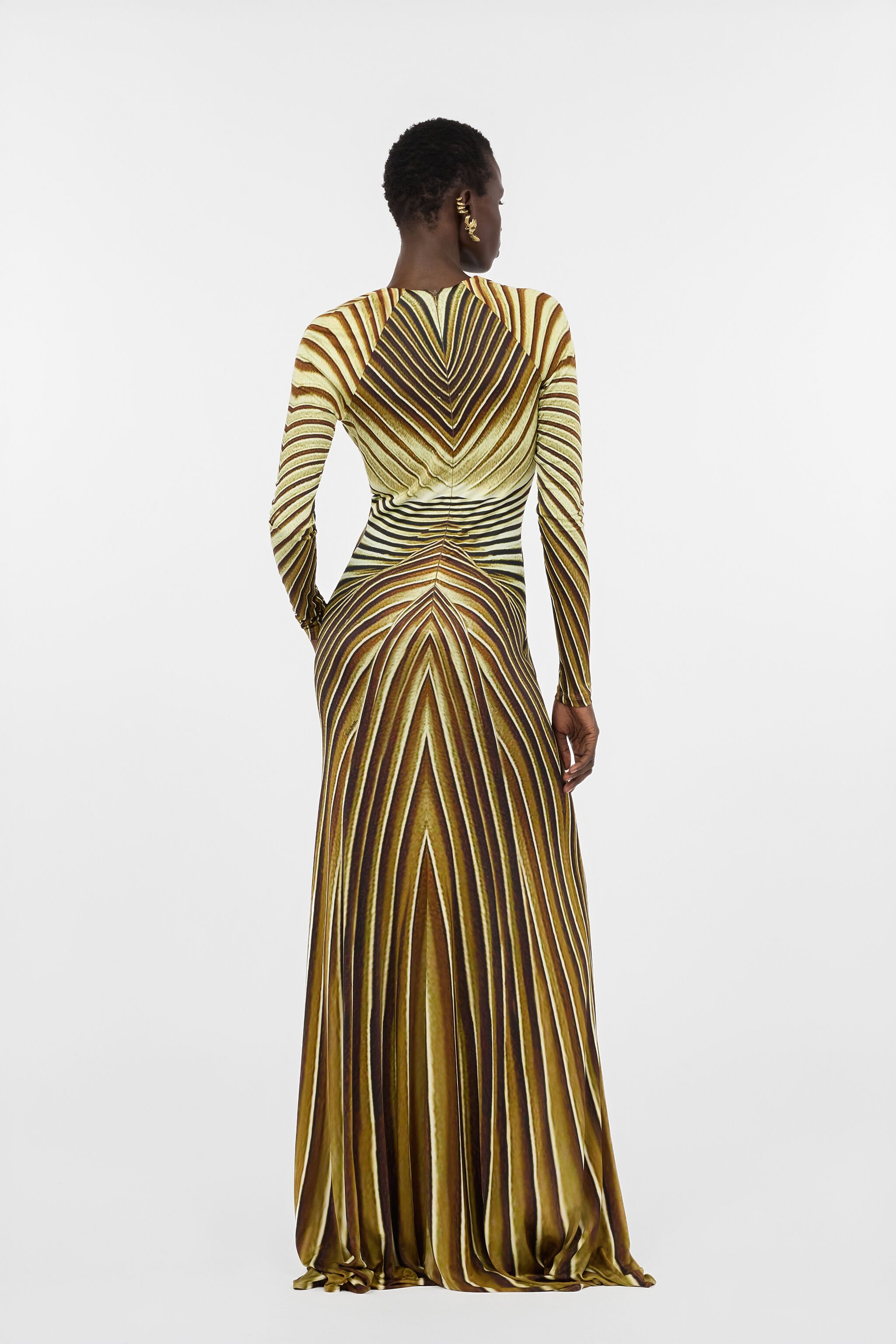 RC Extra-Long Dress with Ray Of Gold Print NATURAL/GOLD WWT113-JRS34