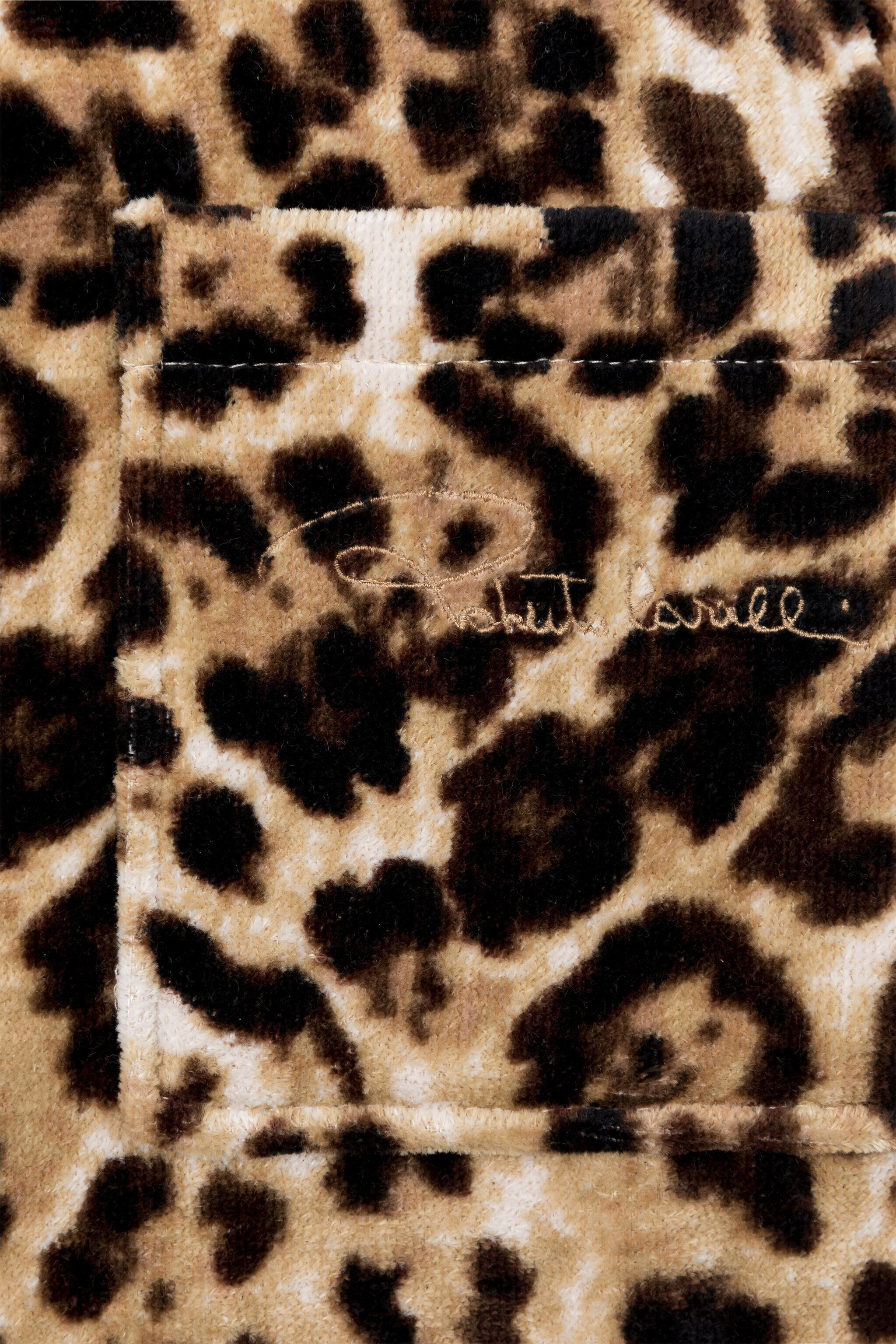 RC Leopard-Print Cotton Bathrobe Brown 223150-#0000