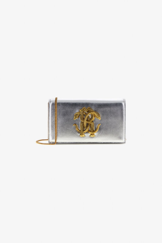 RC Shoulder bag with Monogram Mirror Snake Silver SKB112-PN199