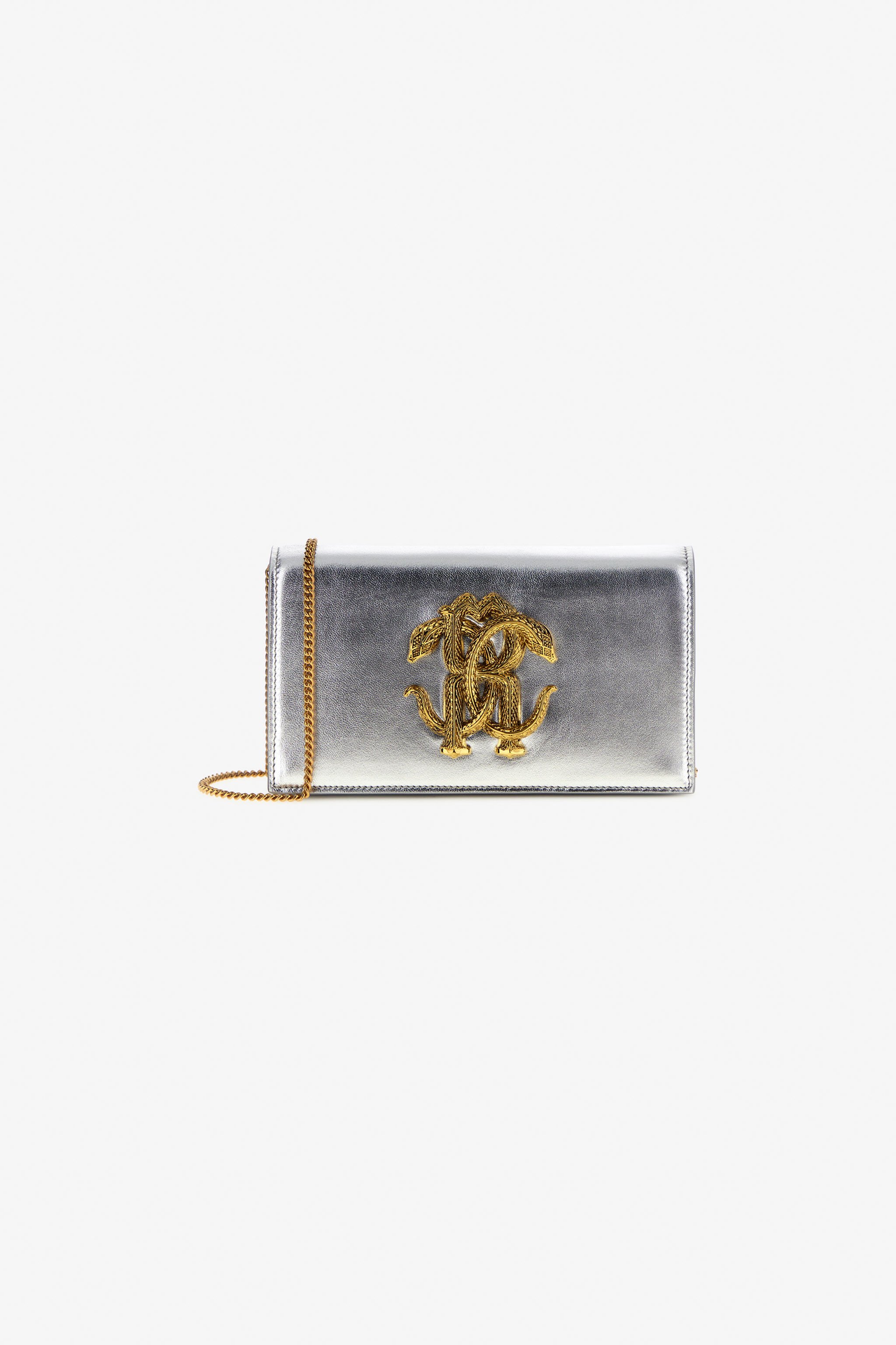 RC Shoulder bag with Monogram Mirror Snake Silver SKB112-PN199