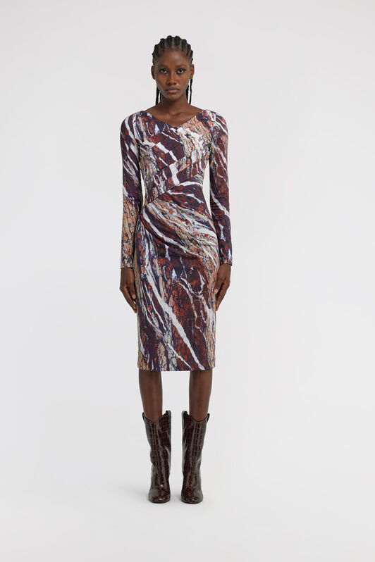 RC Marble Print Dress Purple TWT140-LNN22