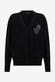 ${brand} Cardigan mit Monogram Mirror Snake in Schwarz ${colorDescription} ${masterID}