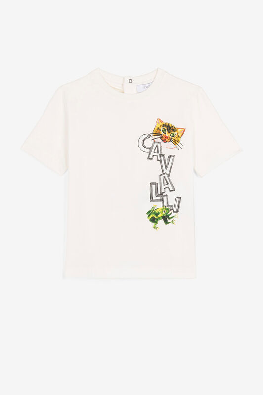 JU Logo And Wildlife-Print T-Shirt White PJT694-JV025