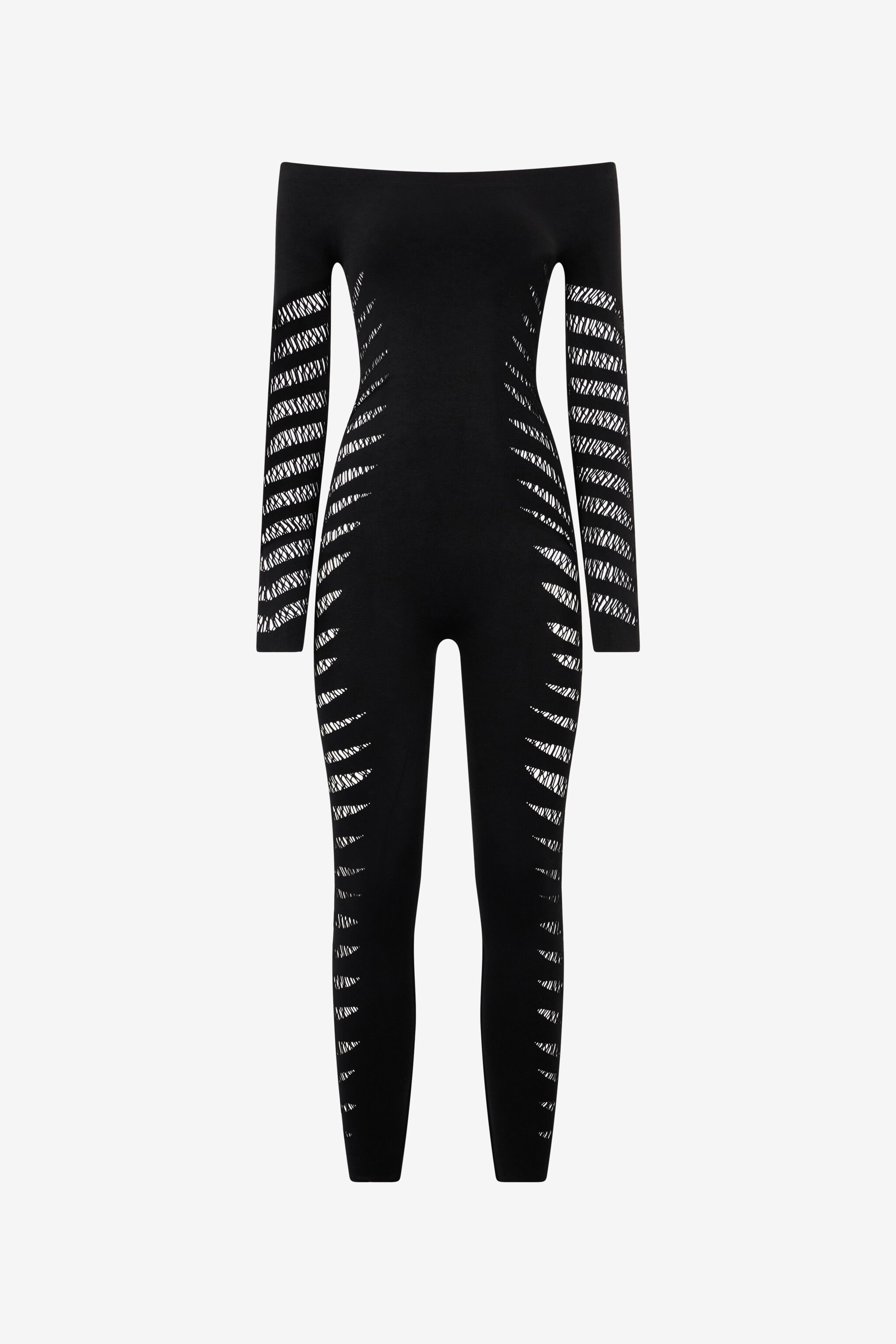 RC Jumpsuit With Perforated Zebra Pattern Black UKT150-MA001