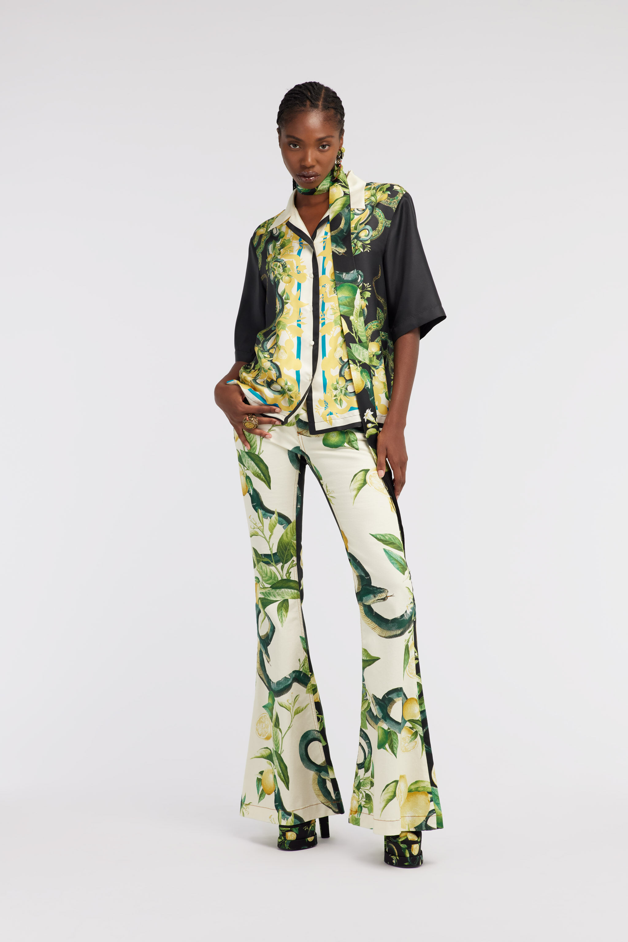 RC Short-sleeve Lemon Snake shirt Black/Yellow SKT703-4QL30